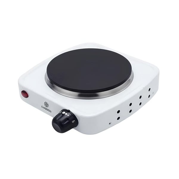 Mini-elektrisk spisplatta - AVIZAR - 500W - 5 temperaturinställningar - Vit - Rotationsknapp