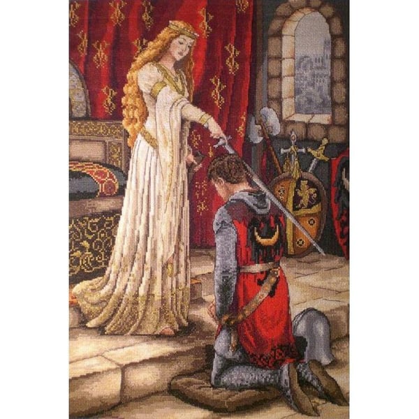 Kit för korsstygn MEREJKA «L'accolade» 40x30 cm - Aida 16ct, 36 färger DMC