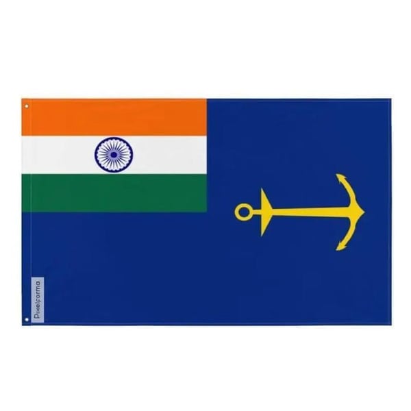 Statens flagga Indien – 128 x 192 cm – Hållbar polyester – 2 Metallöglor – Inomhus-/Utomhusbruk – Pixelforma