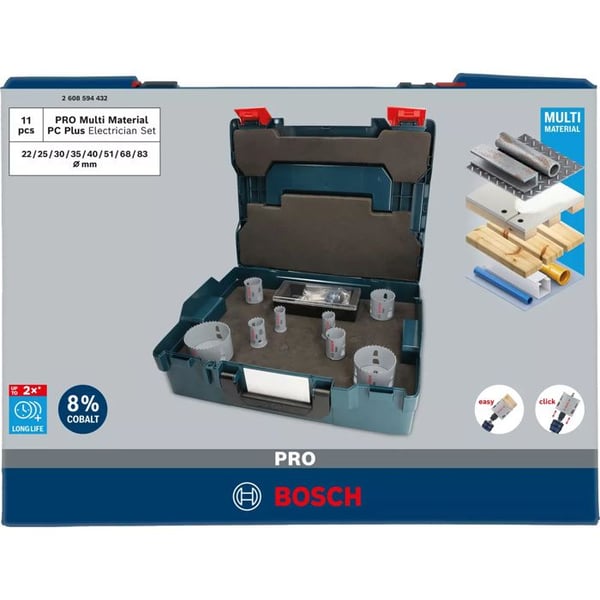 Coffert med hålsågar PRO Multi Material PC Plus - BOSCH - 2608594432