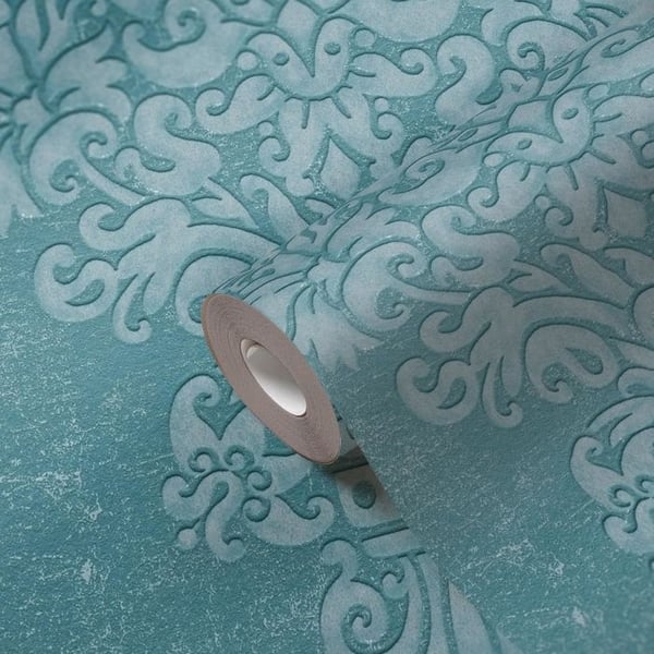 Non-woven tapeter - blå - barock - Mönstrade tapeter - Pure Elegance - A.S