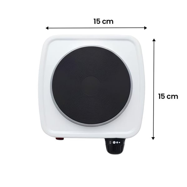 Mini-elektrisk spisplatta - AVIZAR - 500W - 5 temperaturinställningar - Vit - Rotationsknapp