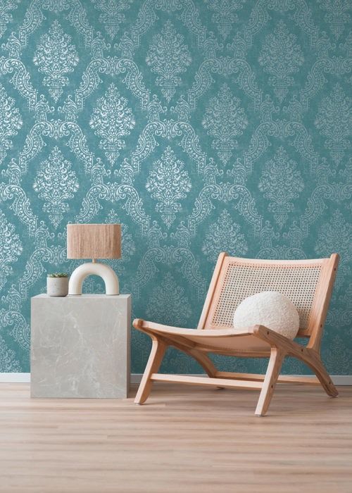 Non-woven tapeter - blå - barock - Mönstrade tapeter - Pure Elegance - A.S