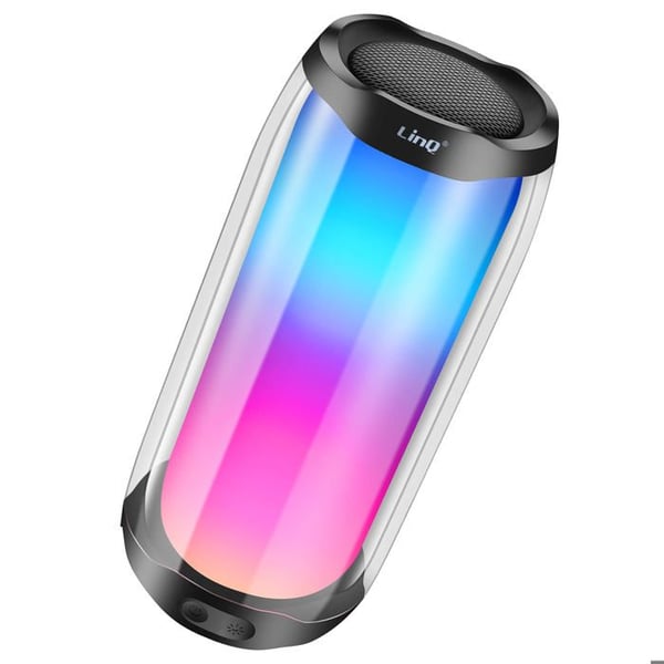 Bluetooth-högtalare LED RGB Multifärgad Vattentät IPX6 Kraftfullt ljud 8W LinQ Svart