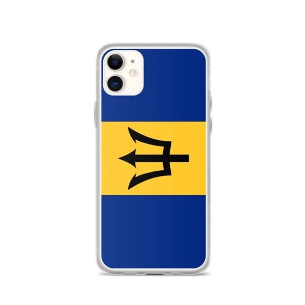 Telefonfodral – Barbados flagga – Kompatibel med iPhone 11 – Mjuketui – Slitstarkt och stöttåligt – Silikon – Pixelforma