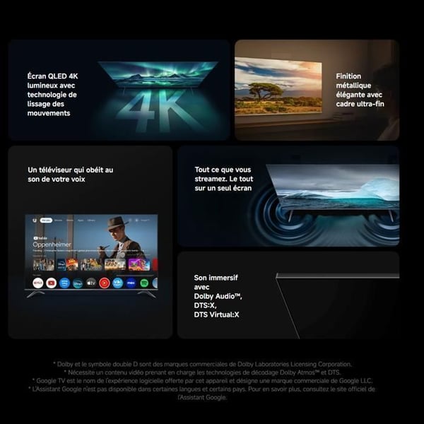 XIAOMI TV A Pro 65 [Energiklass F] - TV - 165 cm (65 Tum) - 4K UHD QLED - Smart TV & Google TV - Röststyrning