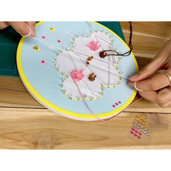 MégaCréa DIY - Tavla av spänd tråd String Art för Barn Moln 21 cm