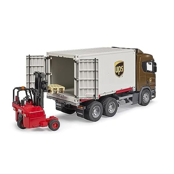 Lastbil model kit - BRUDER - Scania Super 560R - 6x4 lastbil - Gaffeltruck inkluderet