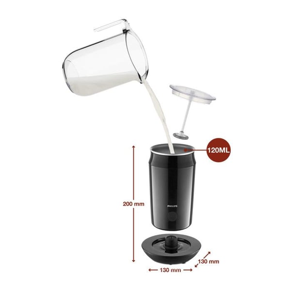 Mjölkskummare Philips CA6500/63 Svart