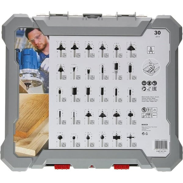 Coffret med 30 blandade fräsar med en Ø av 6 mm - BOSCH - 2607017474