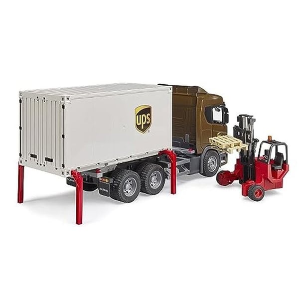 Lastbil model kit - BRUDER - Scania Super 560R - 6x4 lastbil - Gaffeltruck inkluderet
