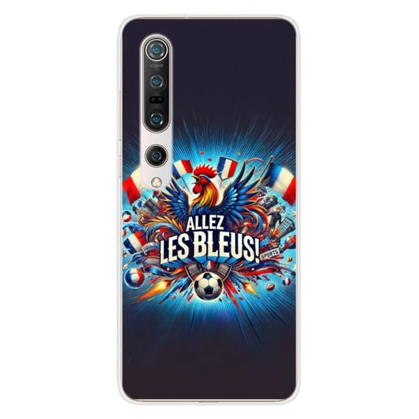 1001Coques - Silikonfodral kompatibelt med Xiaomi Mi 10 Mi 10 Pro - Motiv allez les bleus - Originaldesign tryckt i Frankrike