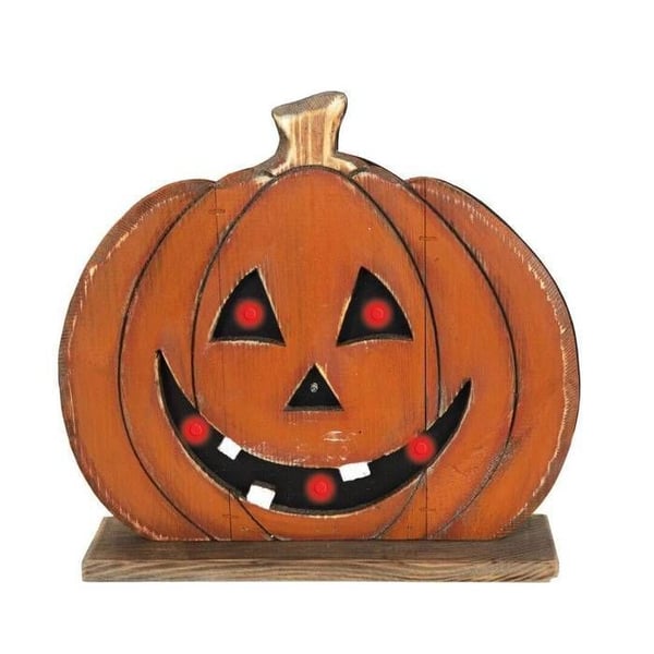 Dekorativt objekt - LITEN CLOWN - Träpumpa - Ljusande - 32cm - Orange