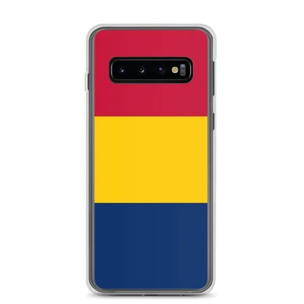 Mobilskal – Tchads flagga – Kompatibel med Samsung Galaxy S23 Plus – Mjukt fodral – Stötresistent och skyddande – Pixelforma