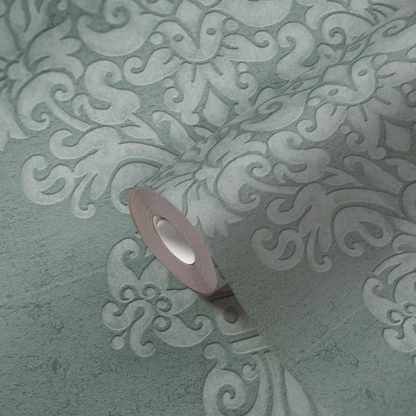 Non-woven tapeter - grön - barock - Mönstrade tapeter - Pure Elegance - A.S