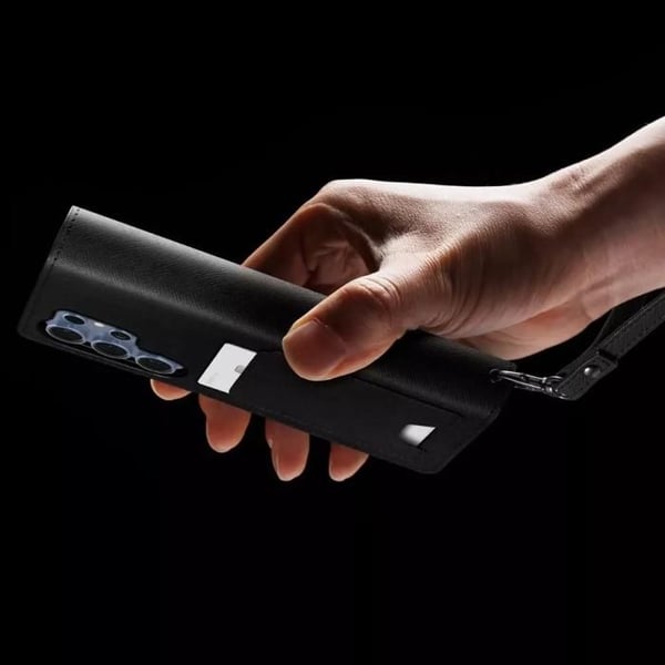 Cover Etui pung - Spigen - S - Samsung Galaxy S25 Ultra - PU læder - Sort - Magnetisk