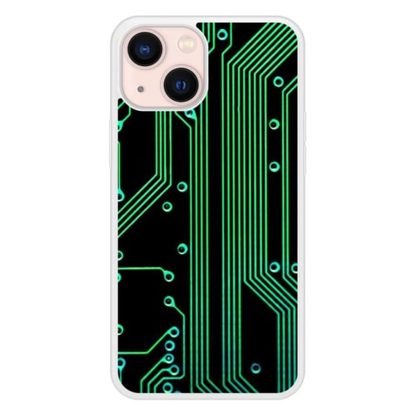 Siliconförstärkt skal med tryck, kompatibelt med Apple iPhone 13 Mini, geek-kretsstruktur