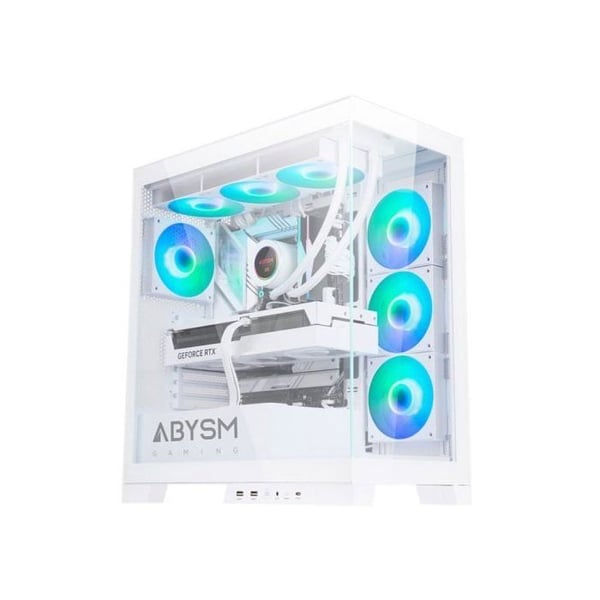 Abysm Gaming Danube Sava H500 Vit Kasha Kristall Tempererad USB 3.0 ARGB Vit