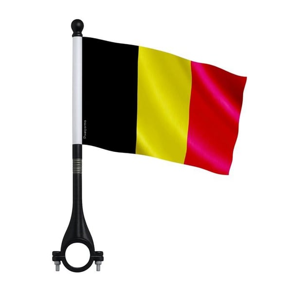 Belgisk Cykelflagga i Polyester – 14 x 21 cm – Cykelflagga – 5 stycken