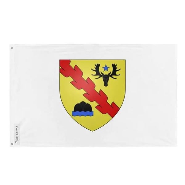 Mont-Laurier Flagga – 96 x 144 cm – Hållbar Polyester – 2 Metallöglor – Inomhus / Utomhus – Pixelforma