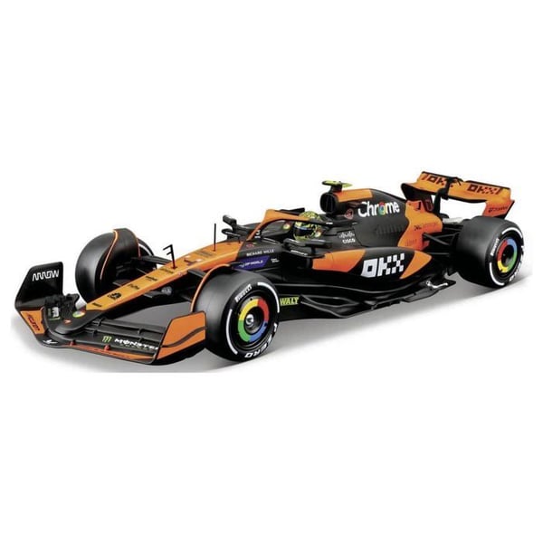 Bburago F1 KIT McLaren MCL38 med hjelm, #4 Norris 1:24 Modelbil
