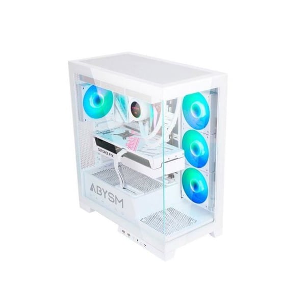 Abysm Gaming Danube Sava H500 Vit Kasha Kristall Tempererad USB 3.0 ARGB Vit