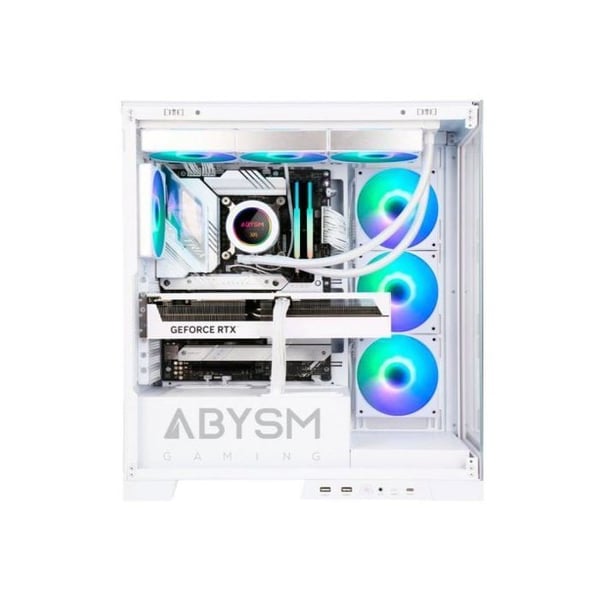 Abysm Gaming Danube Sava H500 Vit Kasha Kristall Tempererad USB 3.0 ARGB Vit