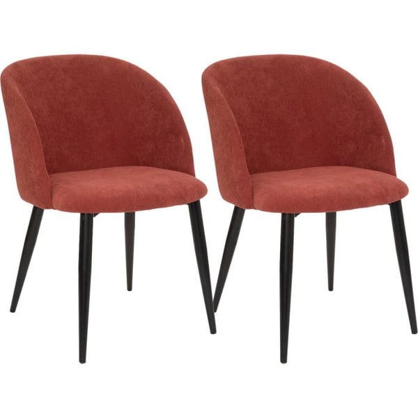Set med 2 fåtöljer i ekimitation "Céleste" i ribbad sammet Atmosphéra - Terracotta