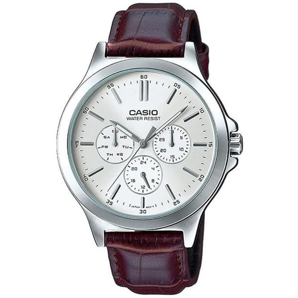 Klocka - CASIO - MTP-V300L-7A - Brun Läder - Kvarts - Vattentålig