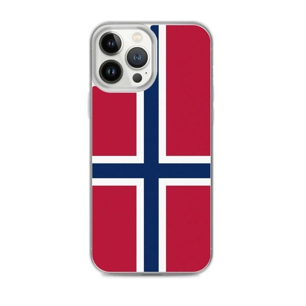 Telefonfodral – Norska flaggan – Kompatibel med iPhone 13 Pro Max – Mjuk skal – Slittålig och stötresistent - Silikon - Pixelforma