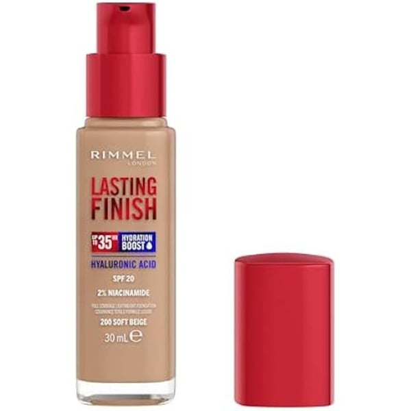 Foundation - RIMMEL - Rimmel London Lasting Finish - 200 Soft Beige - 35h hållbarhet - Vegan