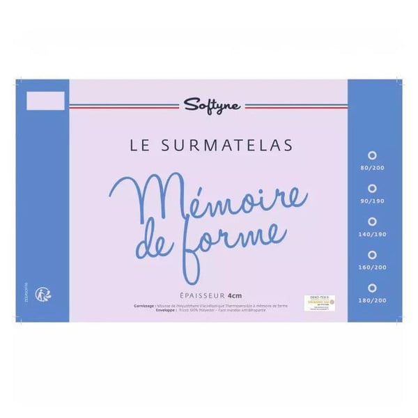 Lestra Softyne memory foam övermadrass 90 x 190 cm Lestra