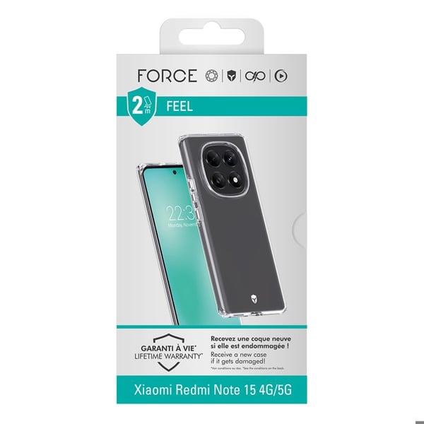 Förstärkt skal för Redmi Note 15 Modell Feel Stötsäker 2 meter Kraft Fodral Transparent