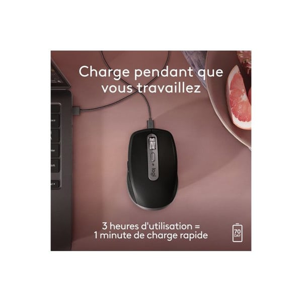 Logitech MX Anywhere 3S Macille, langaton kompakti Bluetooth-hiiri, 8 000 DPI kaikilla pinnoilla, hiljaiset klikkaukset, USB C