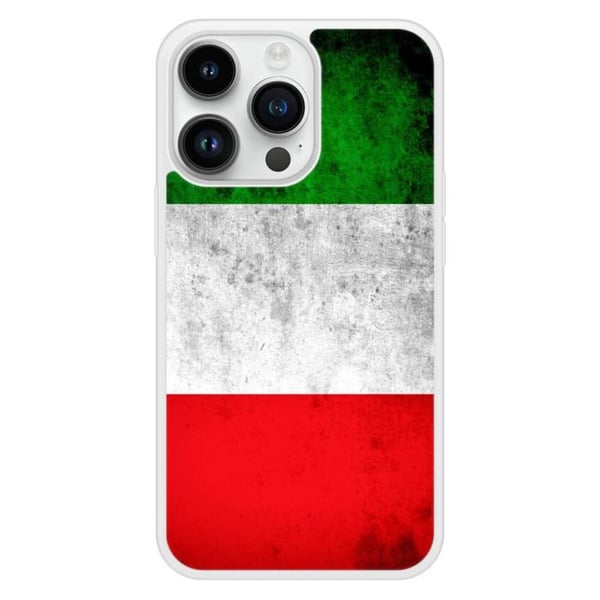 Förstärkt silikonfodral med tryck kompatibelt med Apple iPhone 14 Pro Italiens flagga