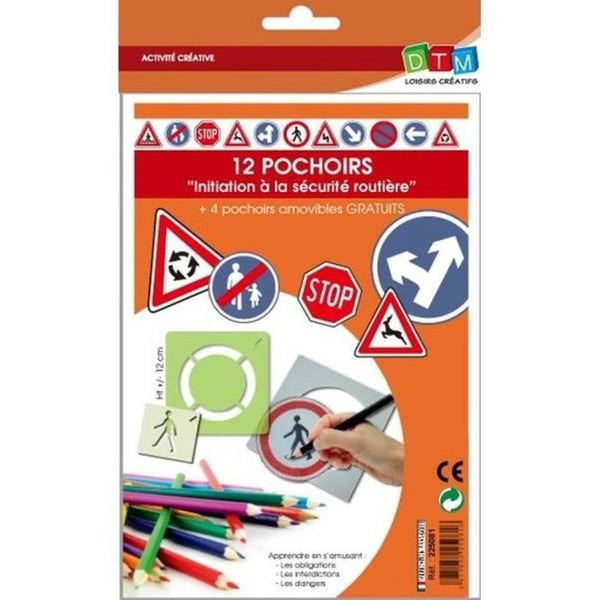 Graine Créative - Trafiksäkerhet Schablon 12 delar + 4 gratis