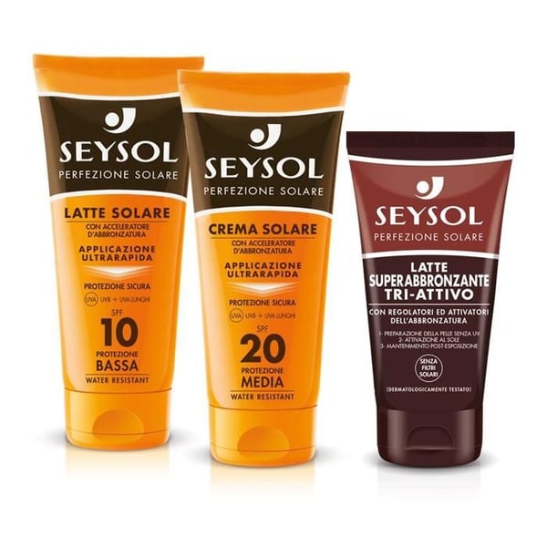 Kit Seysol Perfektion Solari Mjölk Superbrunande Tri-aktiv, Solskyddsmedel spf 10, Solkräm spf 20