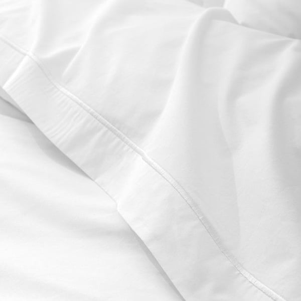 Kammad bomull percal platt lakan "Julian" alla storlekar Pure Cotton - Julian Neige - 270 x 300 cm för king size säng Kammad bomull percal platt lakan "Julian" alla storlekar Pure Cotton - Julian Neige - 270 x 300 cm för king size säng