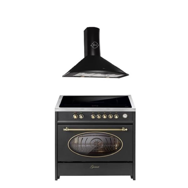 Induktionsspis - GURARI - E 913 RU BL - 90 cm - 5 induktionszoner - XXL ugn 121 L