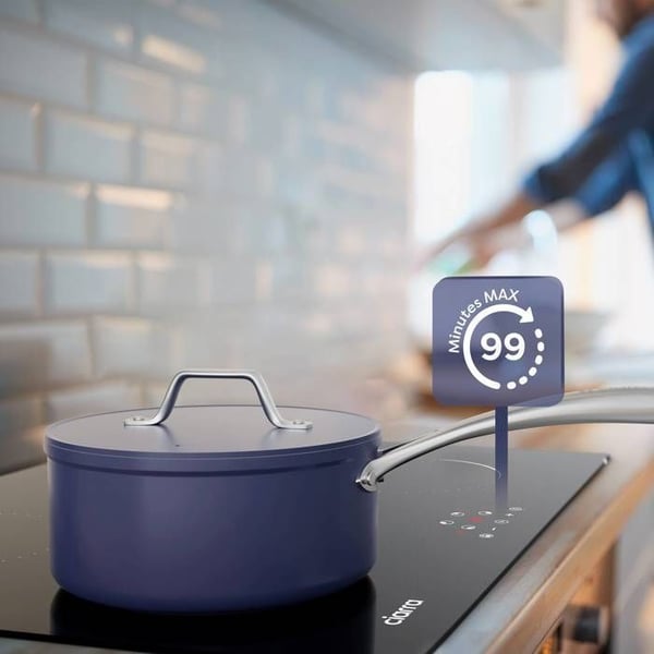Ciarra Induktionshäll 59cm 6000W 4 Brännare Känslig knapp Auto-Off Timer Svart