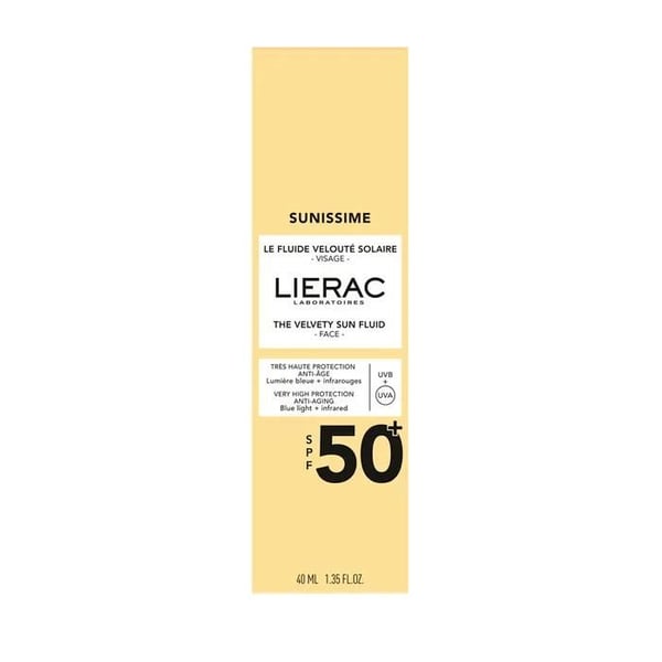 LIERAC - SUNISSIME DEN VELVET SOLSKYDD SPF 50 ANSIKT 40 ML