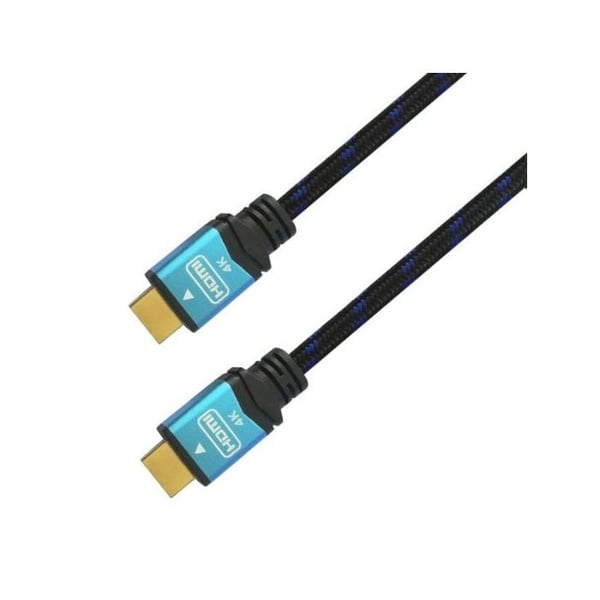 Aisens Kabel HDMI 2.0 Premium 4K 60Hz 18Gbps Hane/Hane 10m Svart/Blå