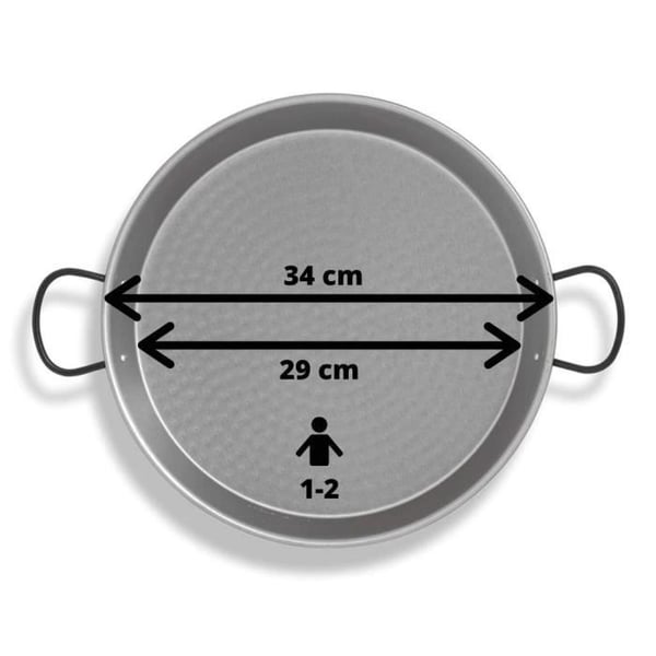Paellafat i polerat stål - D: 34 cm