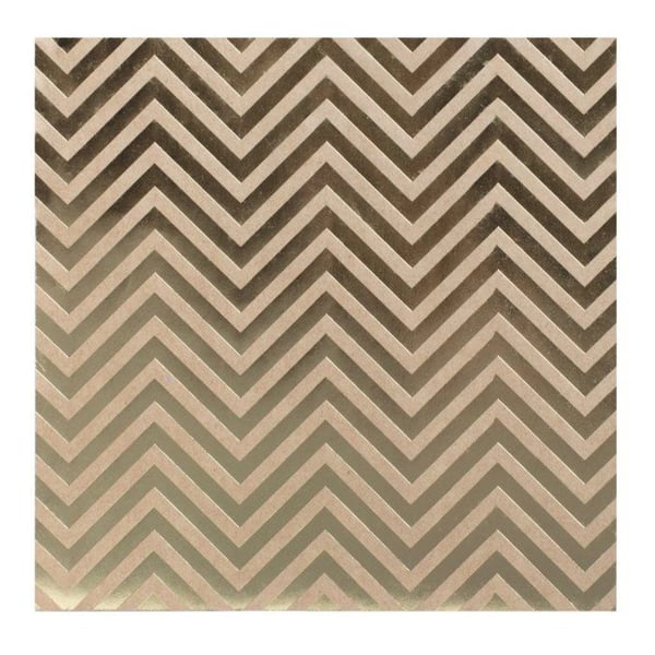 Bazzill Basics papper - Kraftpapper med guld effekt 30x30cm Chevron