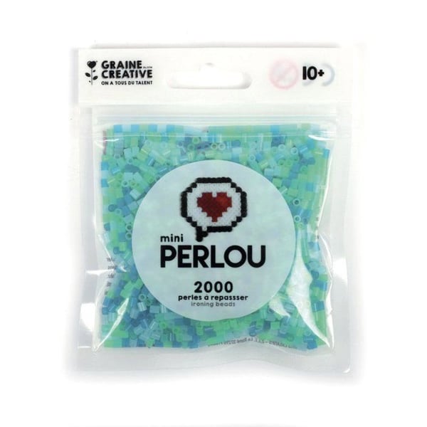 Perlou - Mini Perlou strykpärlor Camaieu 4 färger. Blå Grön Transparent.