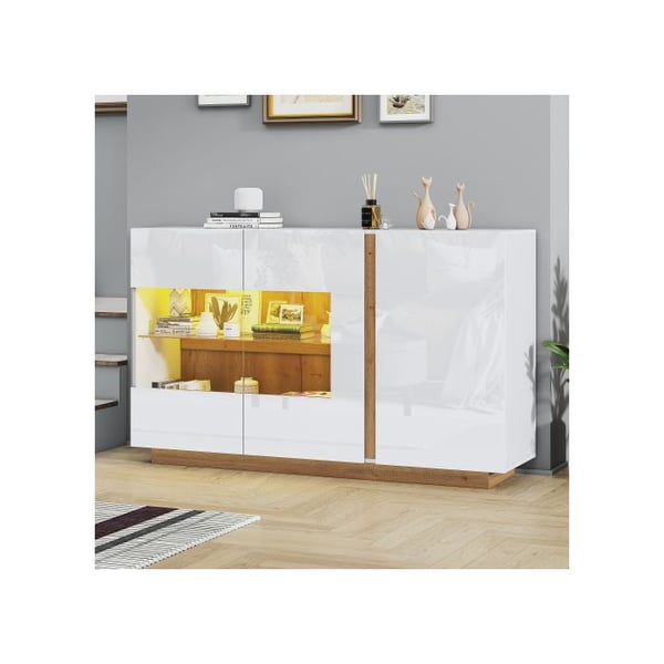 Buffet kommode kiiltävä, puujalusta, käytäväkommode 138*38*90,5 cm