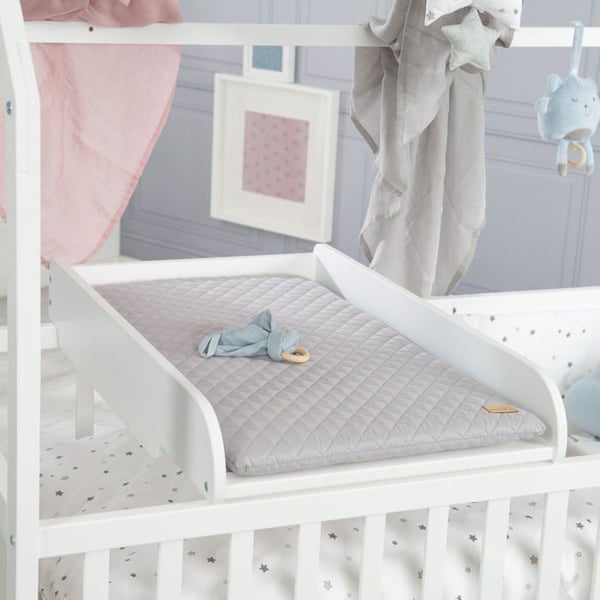 Skötbord + 'Roba Style' madrass - ROBA - Att placera på babysängen - Vit / Grå madrass