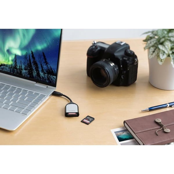 SANDISK Extreme PRO extern kortläsare - SD, SDHC UHS-I, SDXC UHS-I, SDHC UHS-II, SDXC UHS-II - USB-C