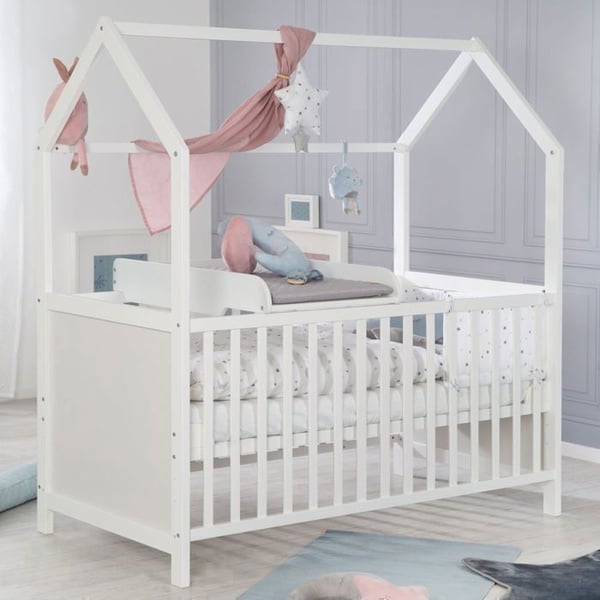 Skötbord + 'Roba Style' madrass - ROBA - Att placera på babysängen - Vit / Grå madrass