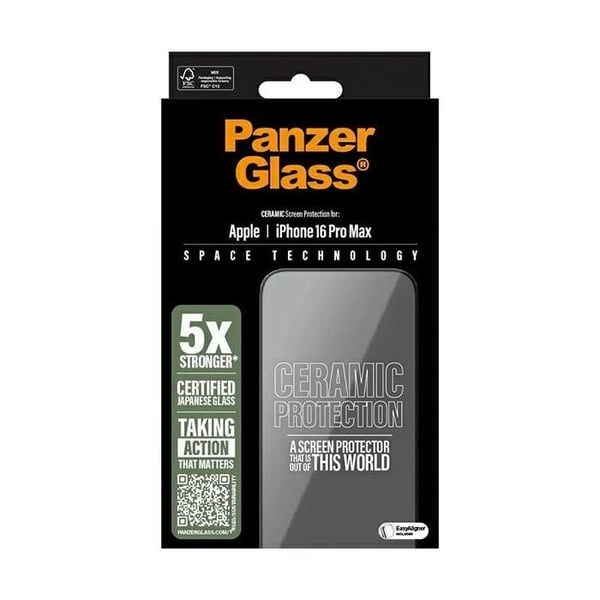 Skærmbeskyttelse - PANZER GLASS - iPhone 16 Pro Max - Keramisk glas - Olieforskyende - Kradsefast